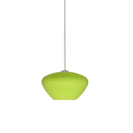 Besa Lighting Peri Cord Pendant, Chartreuse, Satin Nickel Finish, 1x5W LED 1XT-541035-LED-SN